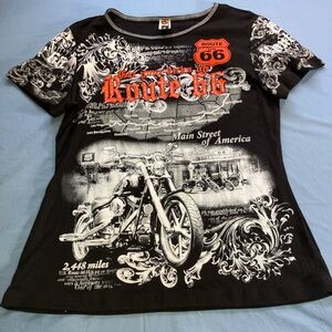Route 66 Black and White Graphic Tee